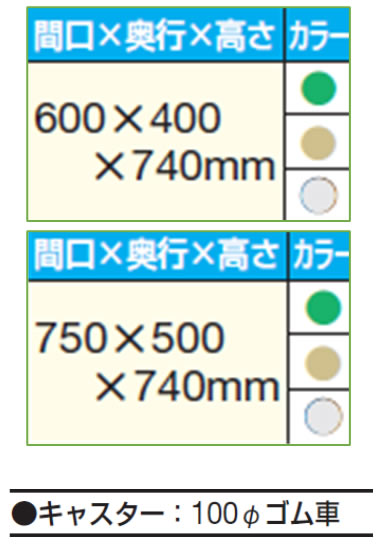 サイドテーブルが付いて使いやすくなったピッキングカート サイズ表